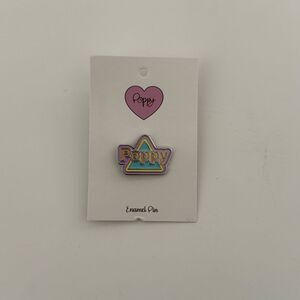 POPPY TRIANGLE LOGO ENAMEL LAPEL PIN